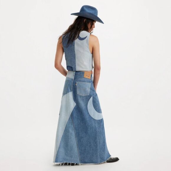 Levi's Dresses & Skirts - Levi's Size Small Long Patchwork Denim Maxi Skirt